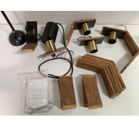Ecost prekė po grąžinimo Homemania Pendant Lamp Metal Gold Black Wood