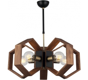 Ecost prekė po grąžinimo Homemania Pendant Lamp Metal Gold Black Wood