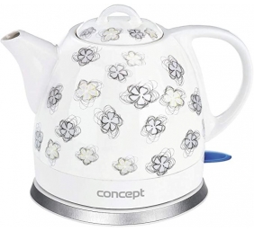 Ecost prekė po grąžinimo Appliance concept RK0010NE Ceramic kettle, 1 liter, white with prints, orig