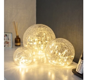 Ecost prekė po grąžinimo Set of 3 LED Glass Balls with Light Chain warm white Indoor