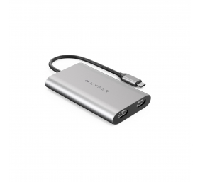 Hyper HyperDrive Universal USB-C To Dual HDMI Adapter with 100W PD Power Pass-Thru | USB-C to HDMI | Adapter