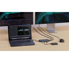 Hyper | HyperDrive Universal Silicon Motion USB-C 10-in1 Dual HDMI Docking Station | Ethernet LAN