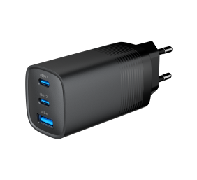 Cablexpert 3-port 65 W GaN USB PowerDelivery fast charger | TA-UC-PDQC65-01-BK