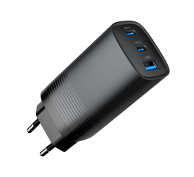 Cablexpert 3-port 65 W GaN USB PowerDelivery fast charger | TA-UC-PDQC65-01-BK