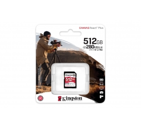 Kingston SDXC II V60 React Plus | SDR2V6/512GB | 512 GB | SDXC | Flash memory class Class 10, UHS-II, U3, V60