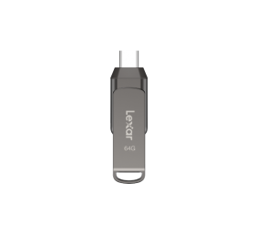 Lexar 2-in-1 Flash Drive | JumpDrive Dual Drive D400 | 64 GB | USB 3.1 | Grey