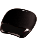 Fellowes | Mouse pad with wrist support CRYSTAL | Mouse pad with wrist pillow | 202 x 235 x 25  mm | Black