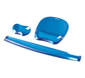 Fellowes | Mouse pad with wrist support CRYSTAL | Mouse pad with wrist pillow | 230 x 202 x 32 mm | Blue