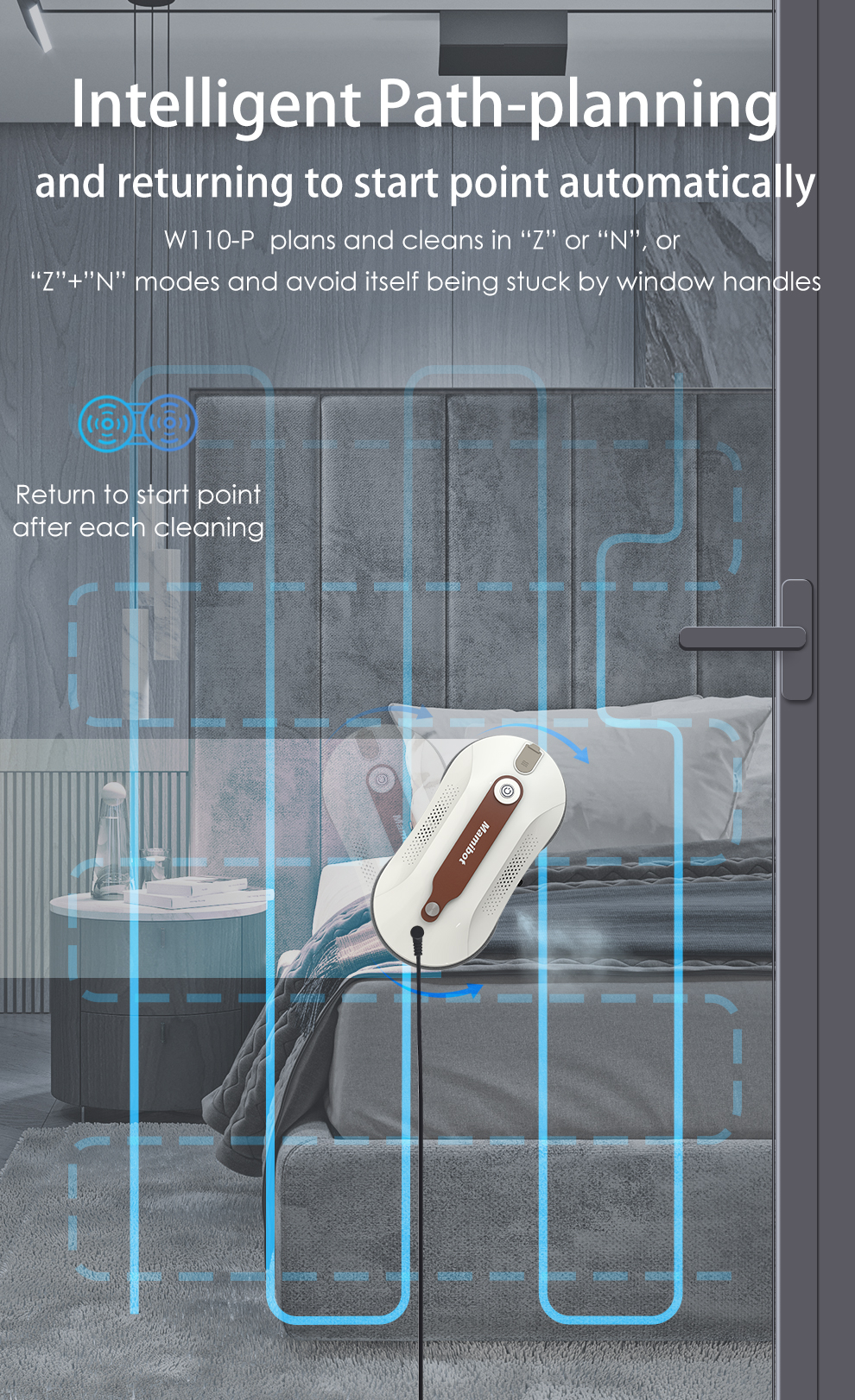 Mamibot | Window Cleaner | W110-P Plus | Corded | 2500 +/-5% Pa | White/Brown