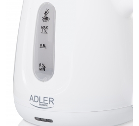 Adler Kettle | AD 1373 | Electric | 850 W | 1 L | Polypropylene | 360° rotational base | White