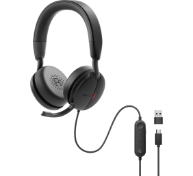 Dell | Pro Wired On-Ear Headset | WH5024 | Built-in microphone | USB Type-A | Black | ANC