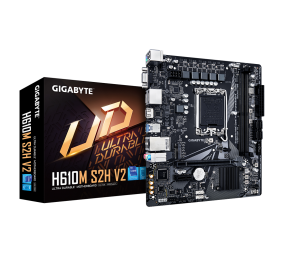 Gigabyte | H610M S2H V2 1.0 | Processor family Intel | Processor socket LGA1700 | DDR5 DIMM | Supported hard disk drive interfaces M.2, SATA | Number of SATA connectors 4