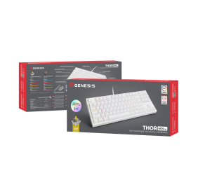 Genesis | Mechanical Gaming Keyboard | THOR 404 TKL RGB | White | Mechanical Gaming Keyboard | Wired | US | USB Type-A | 1005 g | Gateron Yellow Pro