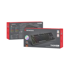 Genesis | Mechanical Gaming Keyboard | THOR 404 TKL RGB | Black | Mechanical Gaming Keyboard | Wired | US | USB Type-A | 1005 g | Kailh Box Brown V2