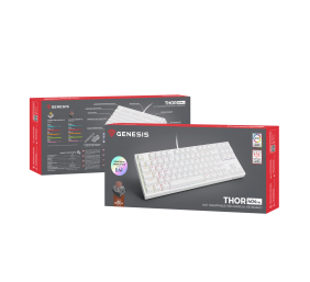 Genesis | Mechanical Gaming Keyboard | THOR 404 TKL RGB | White | Mechanical Gaming Keyboard | Wired | US | USB Type-A | 1005 g | Kailh Box Brown V2