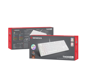 Genesis | White | Mechanical Gaming Keyboard | THOR 404 TKL RGB | Mechanical Gaming Keyboard | Wired | US | USB Type-A | 1005 g | Kailh Box Brown V2