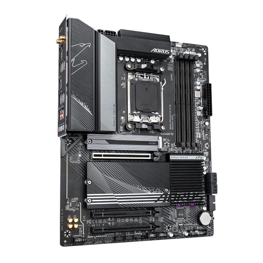 Gigabyte | B650 A ELITE AX V2 1.0 | Processor family AMD | Processor socket AM5 | DDR5 DIMM | Supported hard disk drive interfaces SATA, M.2 | Number of SATA connectors 4