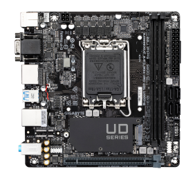Gigabyte | H610I | Processor family Intel | Processor socket LGA1700 | DDR4 DIMM | Supported hard disk drive interfaces M.2, SATA | Number of SATA connectors 4