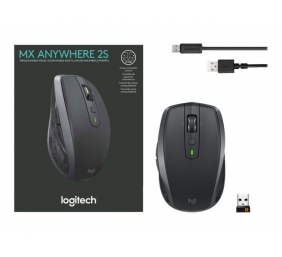 Logitech MX Anywhere 2S Belaidė pelė, RF Wireless + Bluetooth, 4000 DPI, Graphite