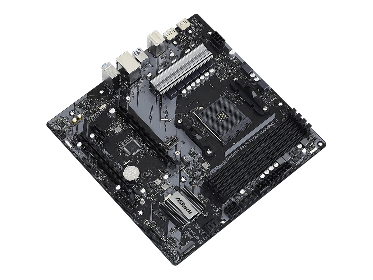 ASRock B550M Phantom Gaming 4 | Processor family AMD | Processor socket AM4 | DDR4 | Supported hard disk drive interfaces SATA, M.2 | Number of SATA connectors 4