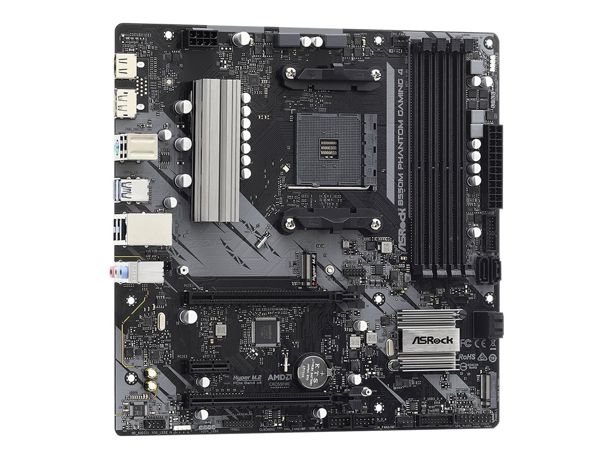 ASRock B550M Phantom Gaming 4 | Processor family AMD | Processor socket AM4 | DDR4 | Supported hard disk drive interfaces SATA, M.2 | Number of SATA connectors 4