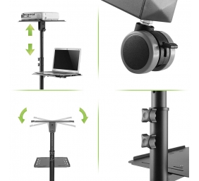 TECHLY Universal Adjustable Trolley