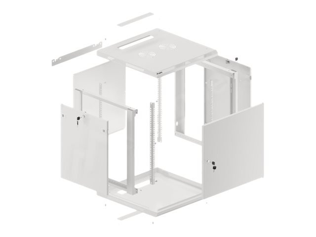 Lanberg | Rack cabinet 19" wall-mount 12U/600x600 for self-assembly with metal door (flat pack) | WF01-6612-00S | Grey