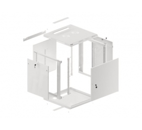Lanberg | Rack cabinet 19" wall-mount 12U/600x600 for self-assembly with metal door (flat pack) | WF01-6612-00S | Grey