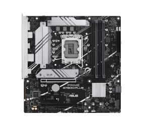 ASUS PRIME B760M-PLUS | Processor family Intel B760 | Processor socket 1 x LGA1700 Socket | 4 DIMM slots - DDR5, non-ECC, on-die ECC, unbuffered | Supported hard disk drive interfaces SATA-600 (RAID), 2 x M.2 | Number of SATA connectors 4