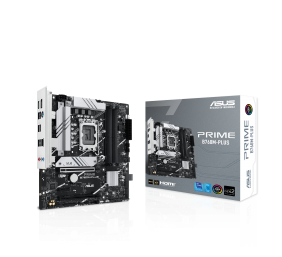 ASUS PRIME B760M-PLUS | Processor family Intel B760 | Processor socket 1 x LGA1700 Socket | 4 DIMM slots - DDR5, non-ECC, on-die ECC, unbuffered | Supported hard disk drive interfaces SATA-600 (RAID), 2 x M.2 | Number of SATA connectors 4
