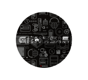 GENESIS Tellur 300 Round Gear Protective Floor Mat, 100cm, Black | Genesis Protective Floor Mat Tellur 300 Round Gear Polyester | Floor Mat | Multicolor