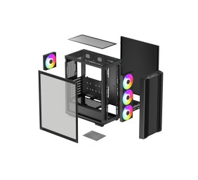 Deepcool | CC560 ARGB V2 | Black | Mid Tower | Power supply included No | ATX PS2