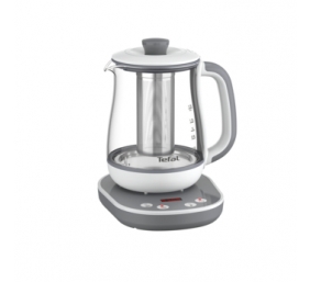 Tefal BJ551B10 Tastea Kettle, Glass, Grey/White