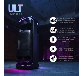 Sony | Party Speaker | SRS-ULT1000 ULT TOWER 10 | 139 W | Bluetooth | Black | Portable | Wireless connection