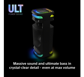 Sony | Party Speaker | SRS-ULT1000 ULT TOWER 10 | 139 W | Bluetooth | Black | Portable | Wireless connection