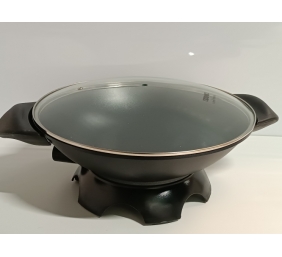 Ecost prekė po grąžinimo, Domo Do-8708W didelis juodas aliuminio elektrinis Wok 5 l