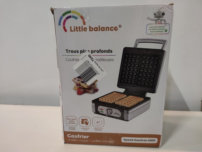 Ecost prekė po grąžinimo, Little Balance 8384 Speed Waffle Iron 1400 - elektrinė vaflinė - tikros be