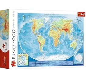 Ecost prekė po grąžinimo Trefl TR45007 Didelis pasaulio žemėlapis, 4000 dalių, aukščiausios kokybės,