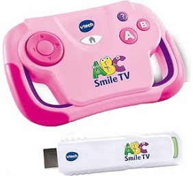 Ecost prekė po grąžinimo VTech ABC Smile TV Pink - belaidis mokymosi pultelis su HDMI lazdele