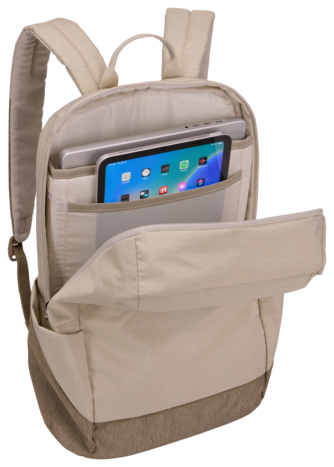 Thule | Lithos | Backpack 20L | Fits up to size 16 " | Laptop backpack | Pelican Gray/Faded Khaki