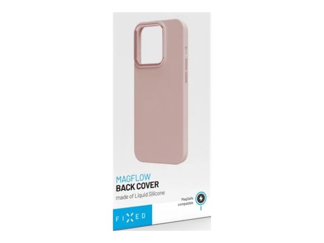 Fixed | MagFlow | Back cover | Apple | iPhone 15 Pro | Liquid silicon | Pink