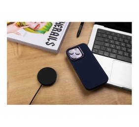 Fixed | MagFlow | Back cover | Apple | iPhone 15 Plus | Liquid silicon | Blue