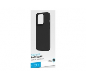 Fixed | MagFlow | Back cover | Apple | iPhone 15 | Liquid silicon | Black