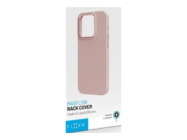 Fixed | MagFlow | Back cover | Apple | iPhone 15 | Liquid silicon | Pink