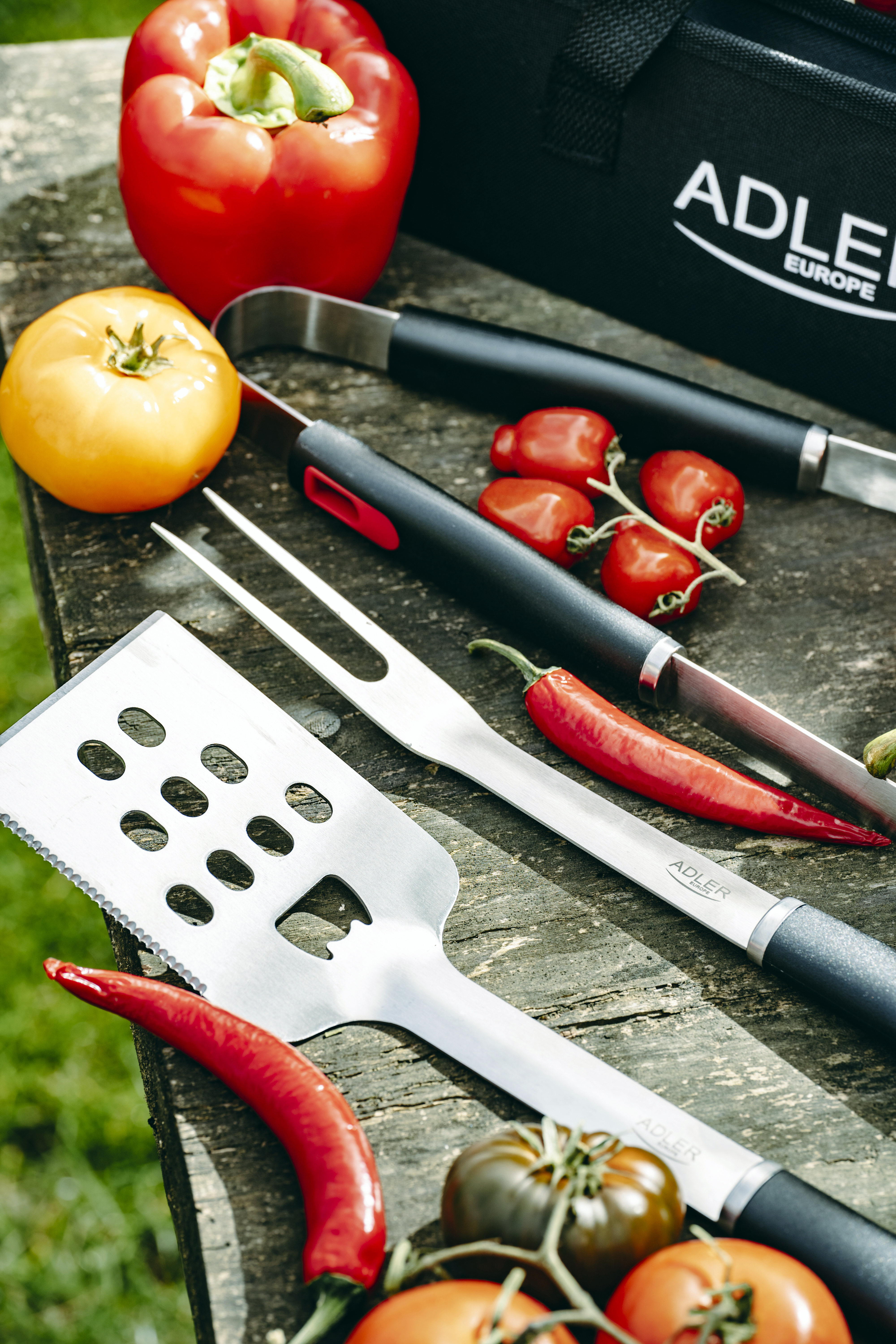 Adler | Grill Utensil Set with Carrying Case | AD 6727 | Grill Cutlery Set | 4 pc(s) | Stainless Steel/Black