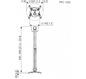 Vogels | Projector Ceiling mount | Turn, Tilt | Silver