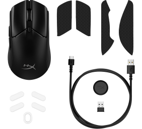 HyperX Pulsefire Haste 2 Belaidė žaidimų pelė RF Wireless+Bluetooth, 26000 DPI, RGB Lighting, Juoda