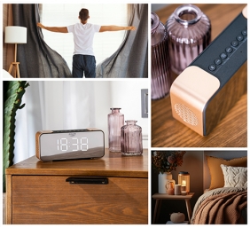 Adler | Wireless alarm clock with radio | AD 1190 | Alarm function | AUX in | Copper/Black