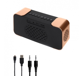 Adler | Wireless alarm clock with radio | AD 1190 | Alarm function | AUX in | Copper/Black