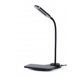 Gembird TA-WPC10-LED-01 Desk lamp with wireless charger, Black | Cold white, warm white, natural 2893-7072 K | Phone or tablet with built-in Qi wireless charging